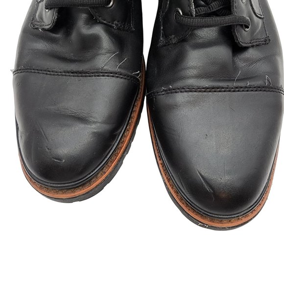 Zara Man Combat Boots Mens 41 Cap Toe Mid Winter Snow  Black Leather / Wool main image 6